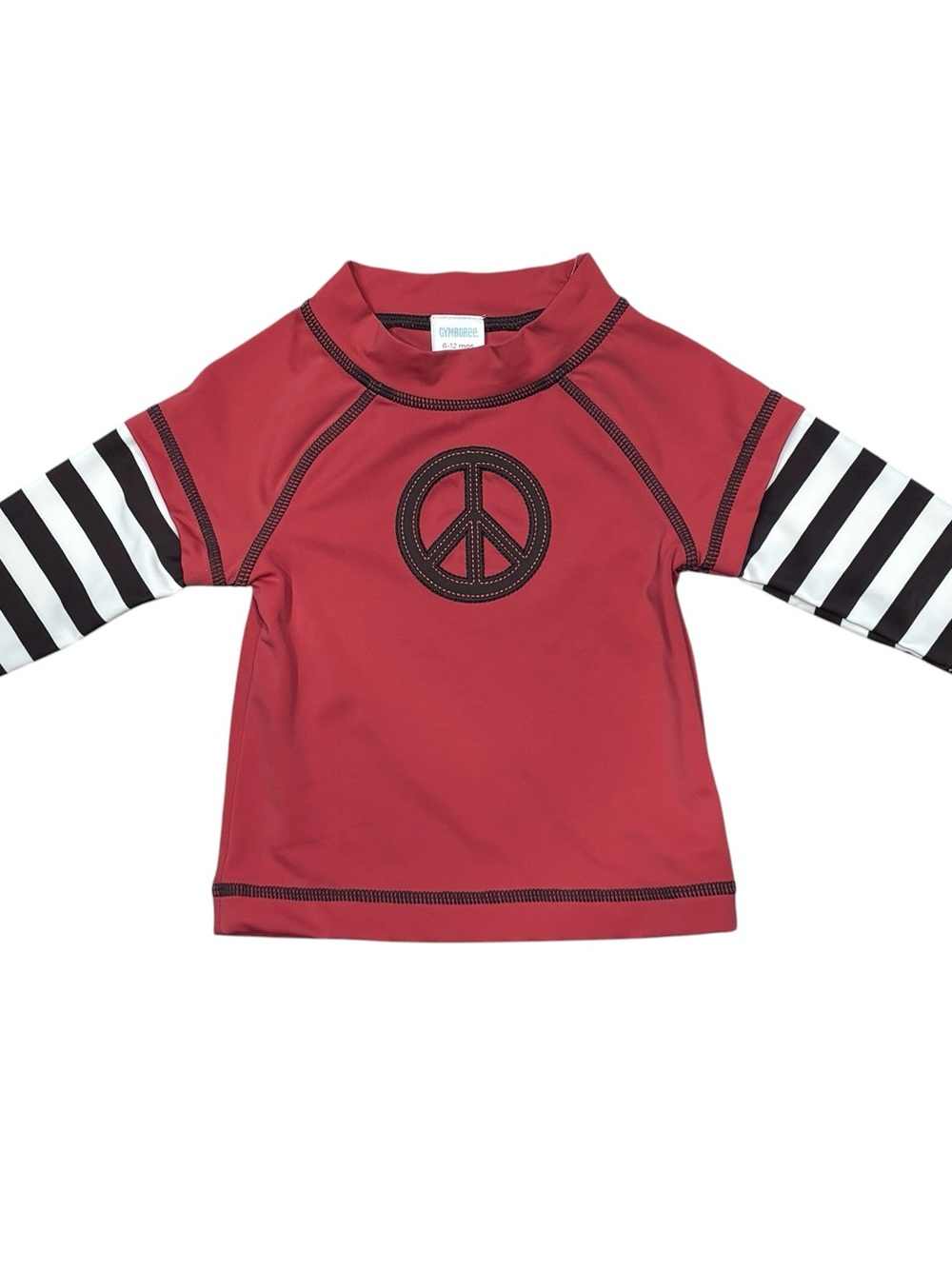 Gymboree Littlest Surfer Dude Peace Rash Guard Swim Shirt‎ UPF 50+ - size 6-12m